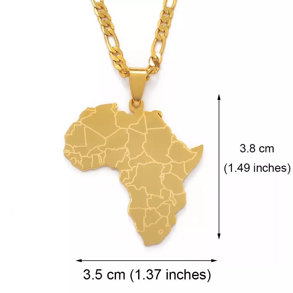 Asili African Map Necklace