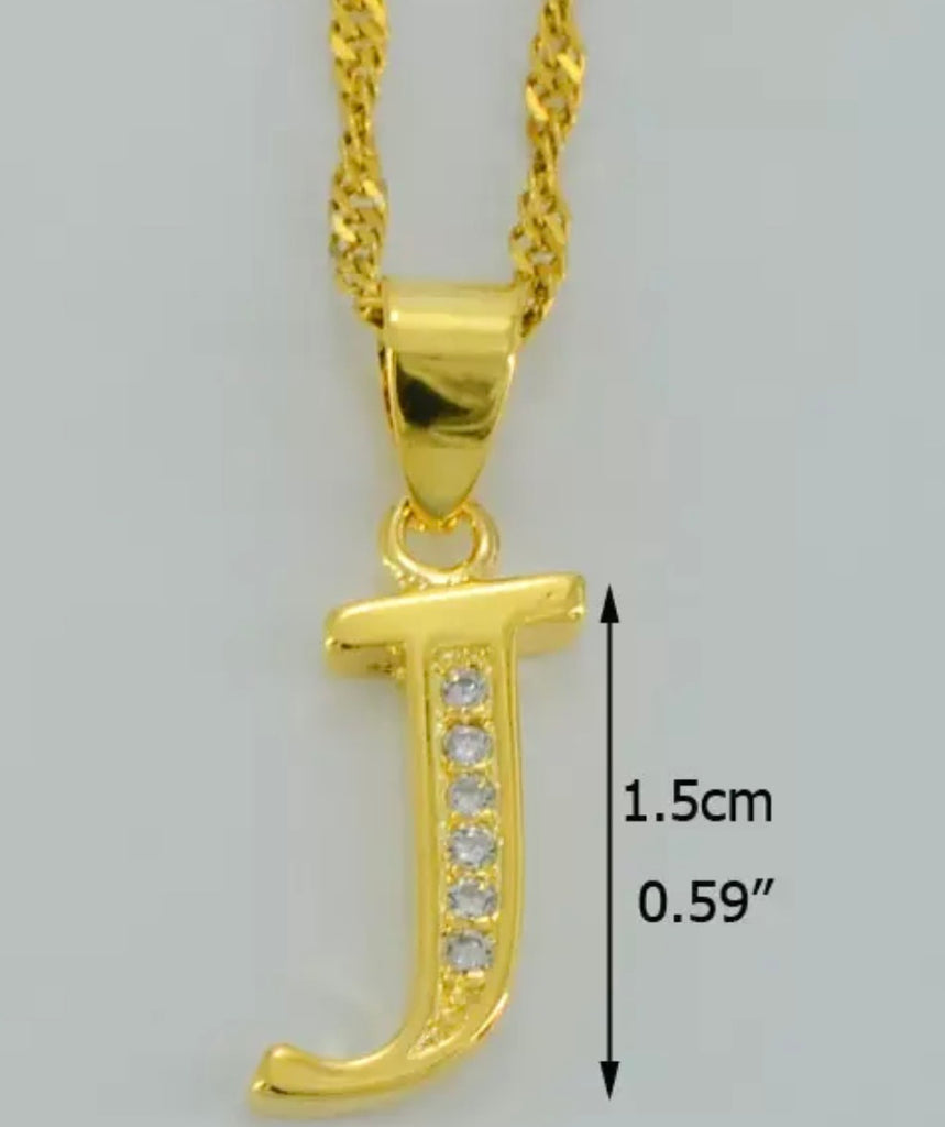 Alphabet Letter Initial:Pendant Necklace for Women-Gold Color