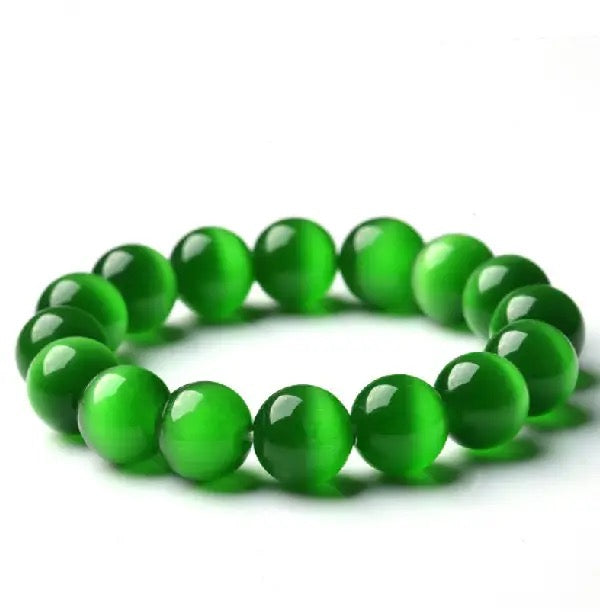 Natural Green Opal Stone Beads Bracelet for Women/Girls-12mm